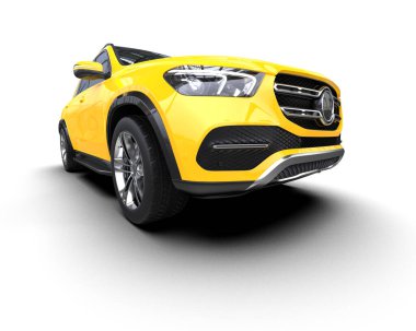 Sarı çizgili modern SUV