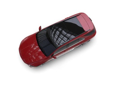 Beyaz arka planda modern şehir arabası