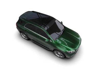 Beyaz arka planda bir araba. 3 Boyutlu Hazırlama.