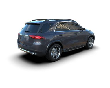 beyaz arkaplanda modern SUv