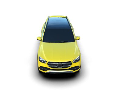 gerçekçi modern sarı araba.