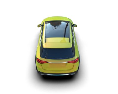 modern şehir otomobili gri arka planda izole edildi.