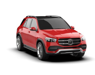 modern kırmızı SUV - yan görünüm
