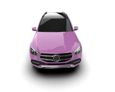 Beyaz arka planda modern bir araba. 3d oluşturma