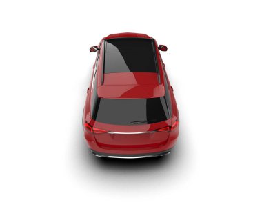 Kırmızı araba beyaz arka planda izole edilmiş. vektör illüstrasyonu