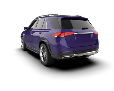 beyaz arkaplanda mor araba.