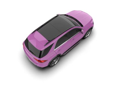 Pembe araba. 3d illüstrasyon.