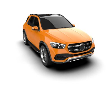 Gri arka planda modern kompakt araba