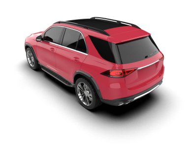 Hafif arka planda modern kompakt SUv. 3d oluşturma