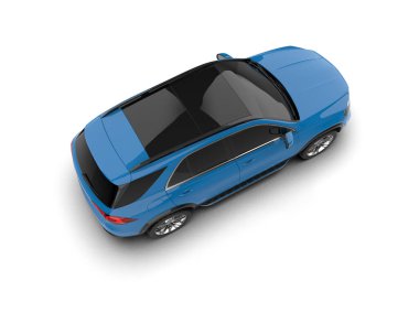 Gölgeli modern mavi araba