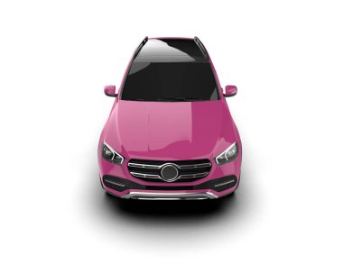 3 boyutlu pembe bir araba.