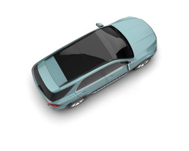 beyaz arkaplandaki modern araba 3 boyutlu görüntüleme