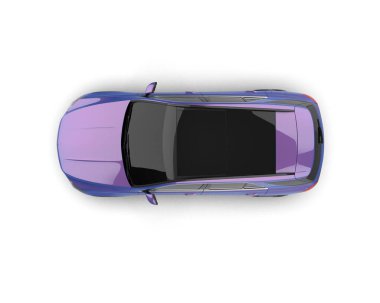 Beyaz arka planda bir araba. 3d oluşturma.