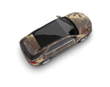 beyaz arkaplanda izole edilmiş araba 3 boyutlu görüntüleme