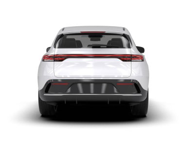 Siyah araba beyaz arka planda. 3d oluşturma.