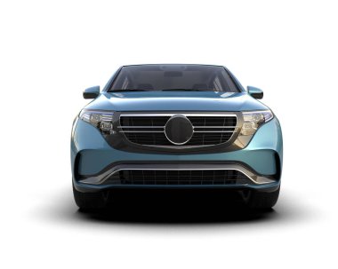 Siyah arabanın beyaz arka planda izole edilmiş 3 boyutlu görüntüsü