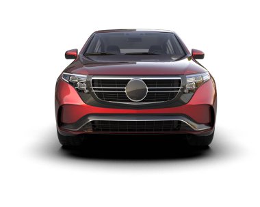 Modern araba beyaz bir arka planda izole edilmiş.