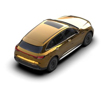 Modern araba arka planda izole edilmiş. 3D görüntüleme - illüstrasyon