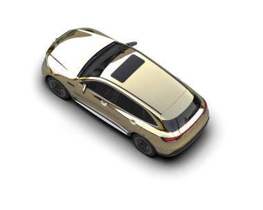 Beyaz arka planda modern lüks bir araba. 3d oluşturma