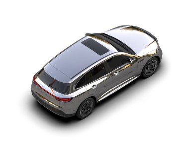 Modern araba beyazda izole edilmiş. 3D görüntüleme - illüstrasyon