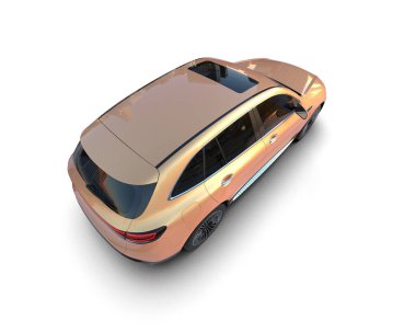 modern araba beyaz arkaplanda izole edildi