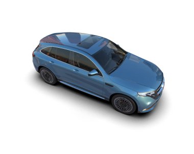 Modern araba arka planda izole edilmiş. 3D görüntüleme - illüstrasyon