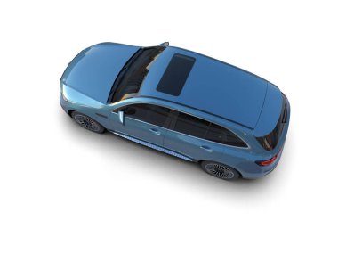 Modern araba beyazda izole edilmiş. 3D görüntüleme - illüstrasyon