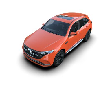 Modern araba arka planda izole edilmiş. 3D görüntüleme - illüstrasyon