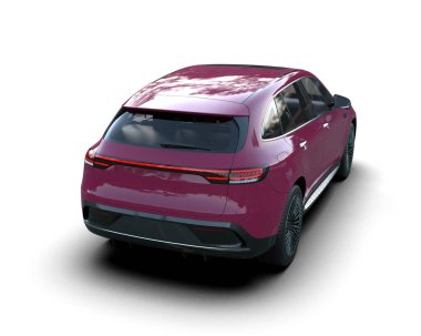 Modern araba arka planda izole edilmiş. 3D görüntüleme - illüstrasyon