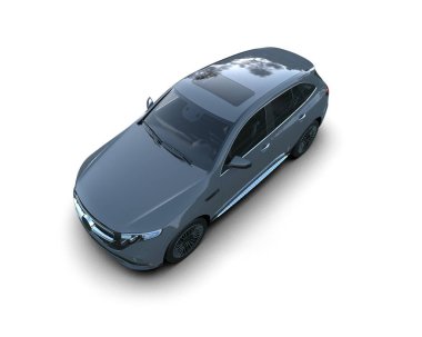 Modern araba arka planda izole edilmiş. 3d illüstrasyon -