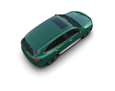 Beyaz arkaplanda boş bir boşluk olan araba