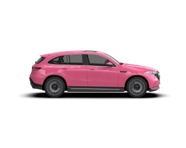 Pembe küçük araba sedanı. 3 Boyutlu Hazırlama