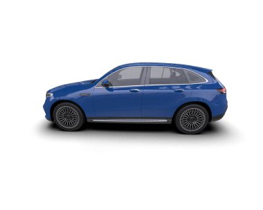 Beyaz arka planda bir araba. 3d oluşturma.