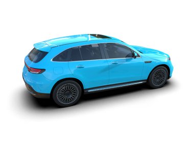 Modern araba arka planda izole edilmiş. 3D görüntüleme - illüstrasyon