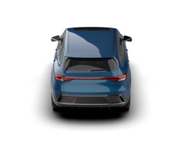 Siyah SUV beyaz arka planda izole edildi. 3d oluşturma