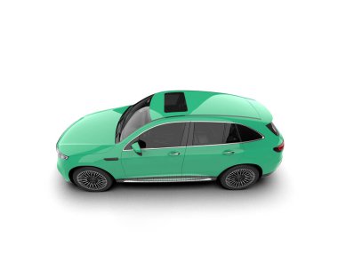 yeşil spor araba beyaz üzerine izole