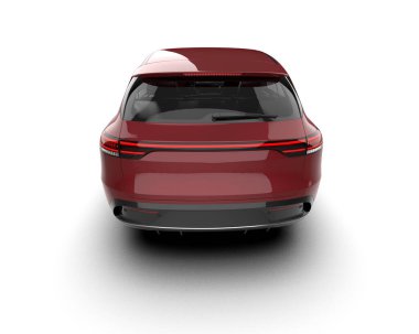 Gri arkaplanda kırmızı elektrikli araba