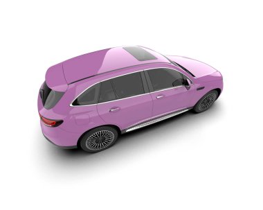 pembe modern araba beyaz arka planda izole edilmiş