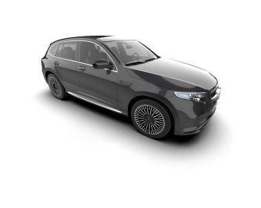 Modern SUV arabası beyaz arka planda izole edilmiş. 3d illüstrasyon