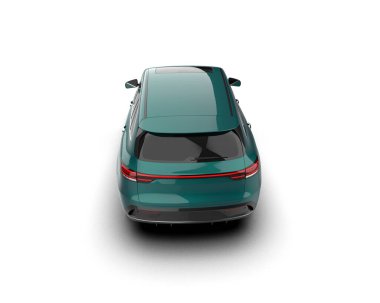 Modern araba beyaz arka planda izole edilmiş. 3d illüstrasyon