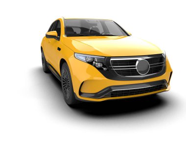 boş ekranlı modern sarı araba