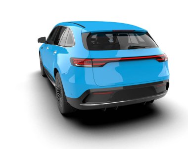 Modern araba arka planda izole edilmiş. 3D görüntüleme - illüstrasyon