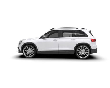 beyaz araba beyaz zemin üzerine izole