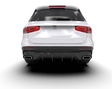 beyaz arkaplanda izole edilmiş araba 3 boyutlu görüntüleme