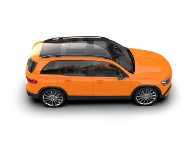 modern araba beyaz arka planda izole edildi. 3 boyutlu çizim - illüstrasyon