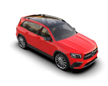 beyaz arka planda kırmızı modern araba