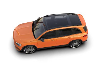 Modern şehir arabası. şehir konsepti. 3d oluşturma