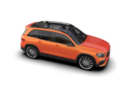 kırmızı kompakt araba - 3D render