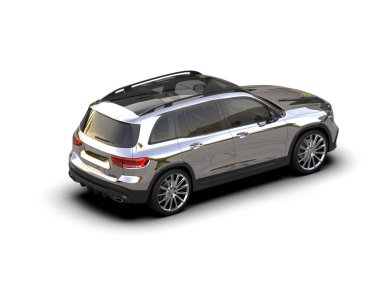 Modern lüks beyaz araba - ön manzara. 3d oluşturma