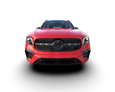 Kırmızı lüks araba. 3d oluşturma